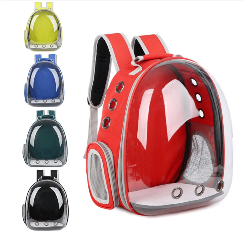 

Multicolor portable Breathable Small Pet Carrier Bag Portable Pet Outdoor Travel Space Transparent Backpack Dog Cat LOVE Gift