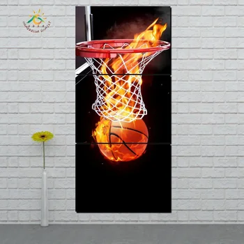 

Flaming Basketball Modern Canvas Art Prints Poster Wall Painting Home Decoration Artwork Wall Art Pictures for Bedroom 3 PIECES