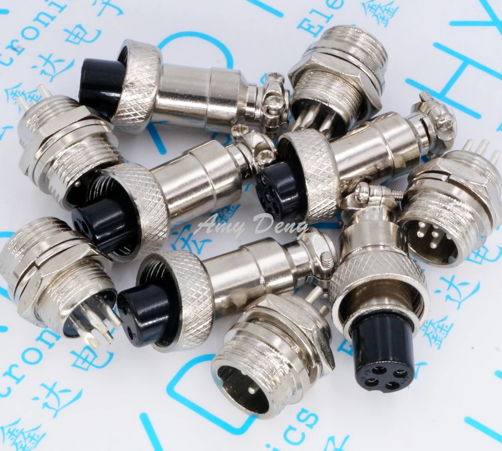50pcs/lot Free shipping GX12 3 core 4 2 5 6 RS765 aviation and socket p lug 12MM | Электронные компоненты и