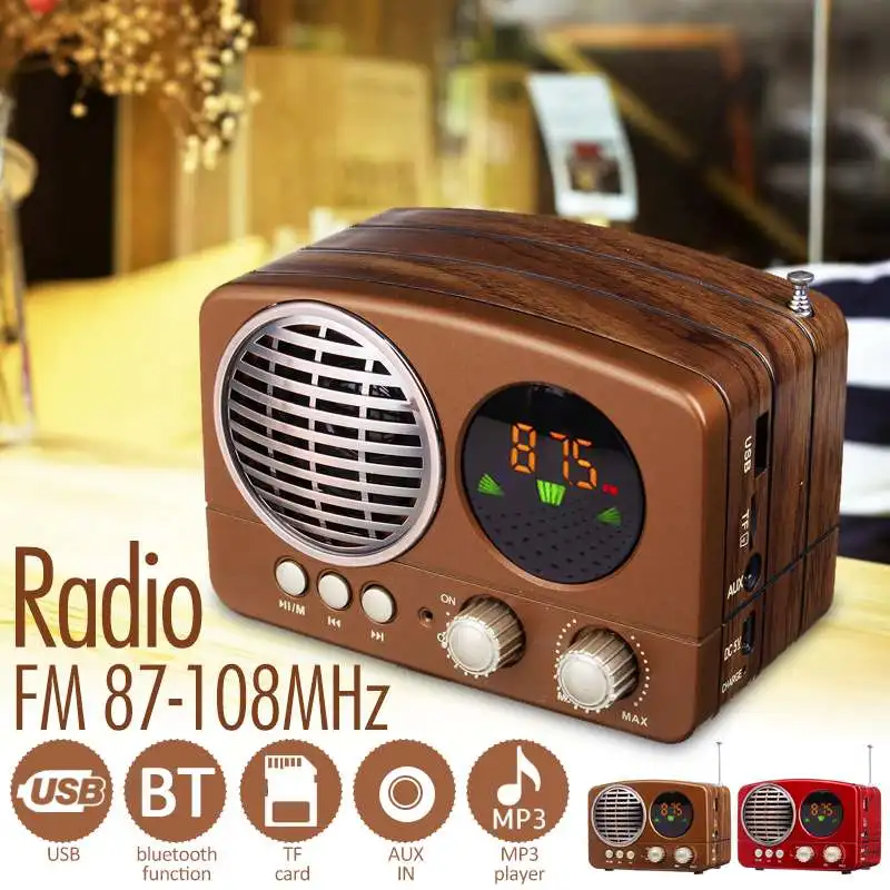 

Portable Digital FM Radio Speaker Mini USB FM Radio Receiver MP3 Player Speaker 87-108MHz Support bluetooth TF Card