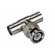 100 шт./лот система Скрытого видеонаблюдения Аксессуары BNC штекер в двойной BNC Гнездовой разъем коаксиальный кабель для системы видеонаблюдения BNC-104