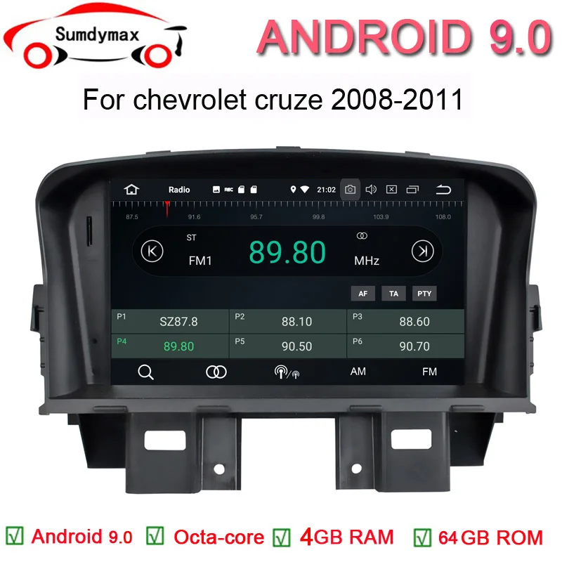 4G + 64G Восьмиядерный Android 10 автомобильный dvd радио плеер для Chevrolet Cruze 2008 2009 2010 2011 2012