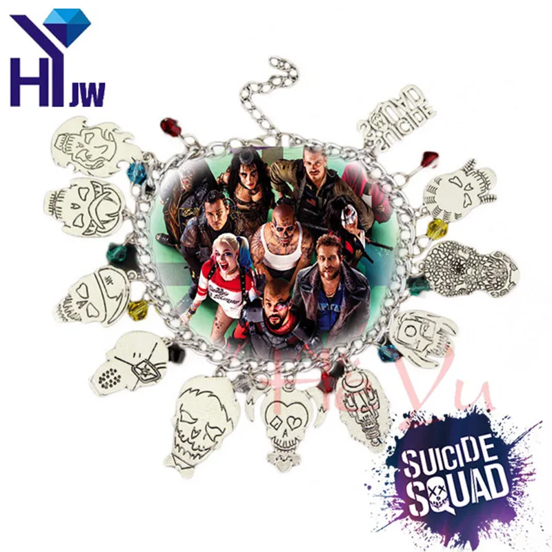 

Movies Suicide Squad Harley Quinn Joker Harley Bracelet Multiple Clown Pendant Movie Jewelry Fashion Bracelets Wristlet