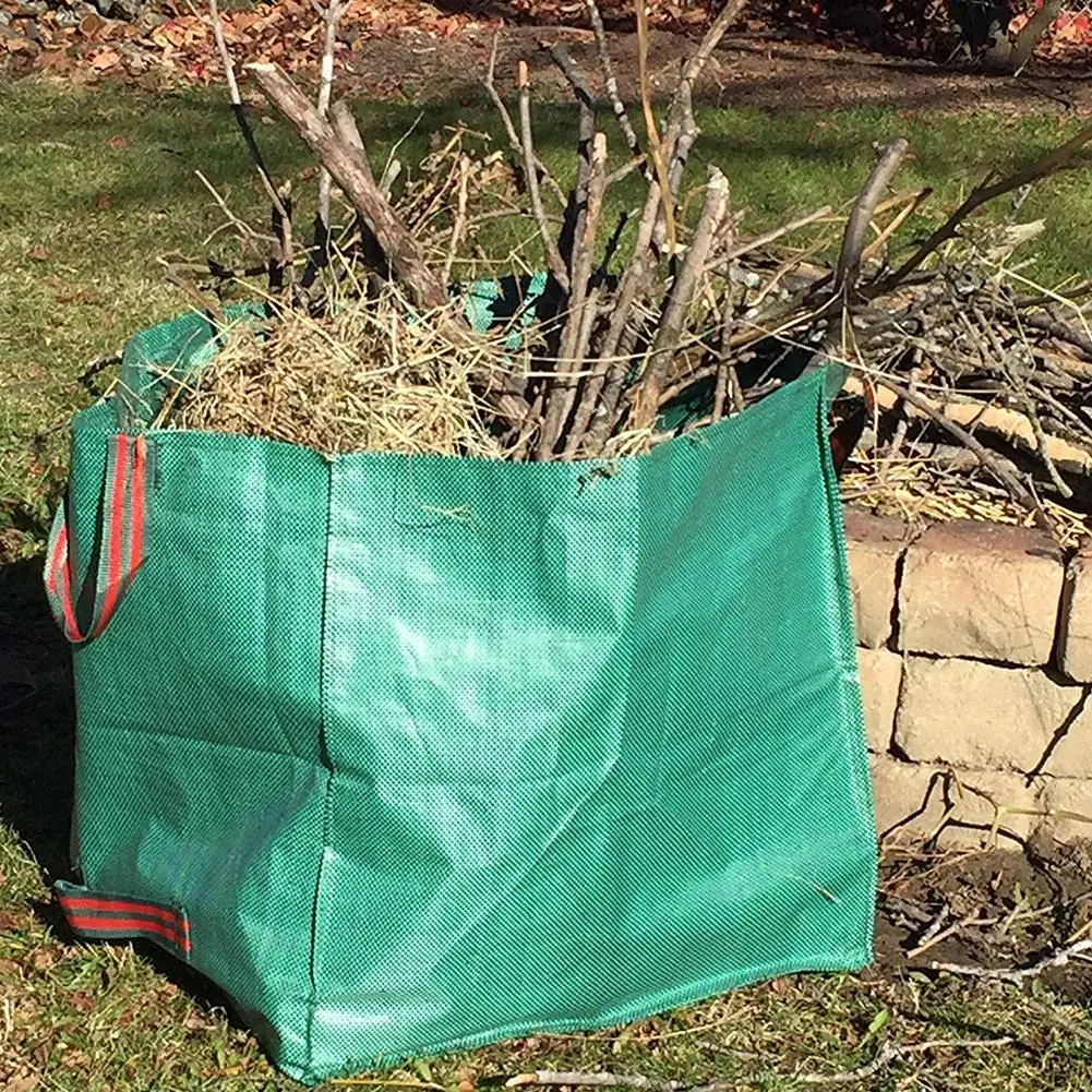 

2pcs Square Heavy Duty Gardening Garbage Bag Blue Woven Garbage Bag Deciduous Gardening Tools Double Bottom Reuseable Bags