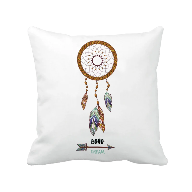 Boho Dream with Wind chime Printed Customized White Cushion Cover Cartoon Throw Pillow Case For Home and Sofa Decoration | Дом и сад