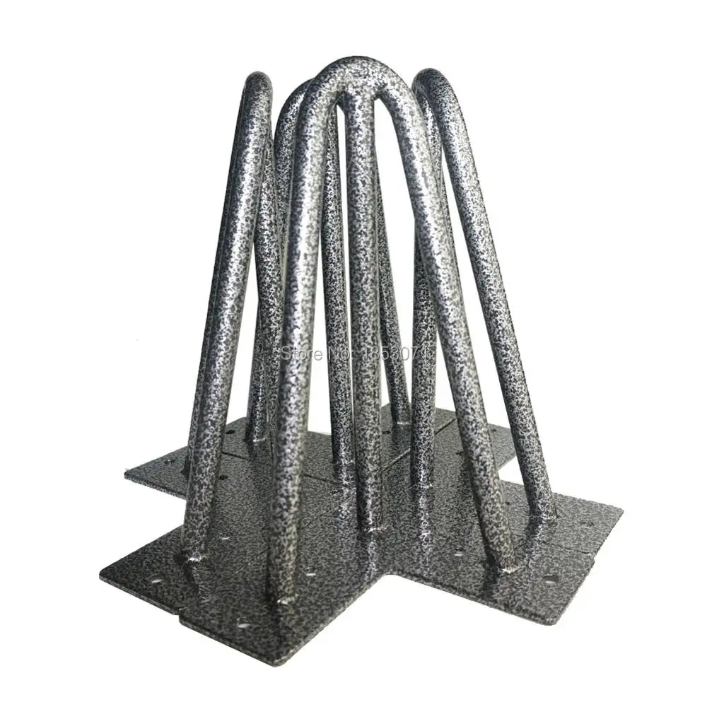 Hairpin legs Pack of 4 sets of 8" Black Silver 3 Rods Free shipping