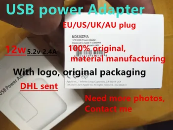 

100pcs/lot* original oem EU US plug 12W USB Power Adapter AC home Wall Charger 5.2v 2.4A Retail box with original logo