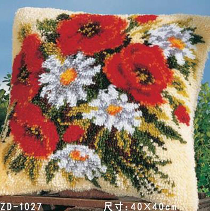 

Latch hook rug kits sets for embroidery stitch thread Carpet embroidery Flowers Butterfly Picture Threads for embroidery hook
