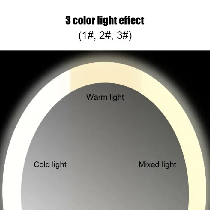 Светодиодный светильник для макияжа, косметическое зеркало, перезаряжаемое, 360 градусов, поворотное, увеличительное зеркало с регулируемым сенсорным экраном, портативный Настольный, с подсветкой, косметическое зеркало DC156