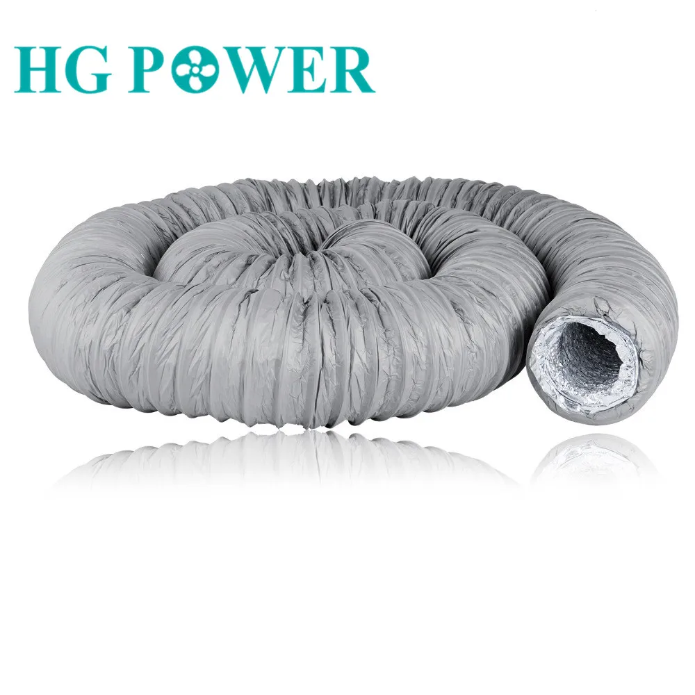 2.5/5m Home Duct Super Silencer Flexible Exhaust Pipe Ventilation Vent Hose Duct Outlet for Air Conditioner Tube Dia 100mm 200mm