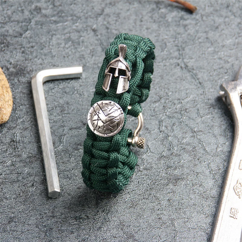 Men Bracelet Sparta Warrior Luxury Camping Outdoor Survival Handmade Bracelets for Women