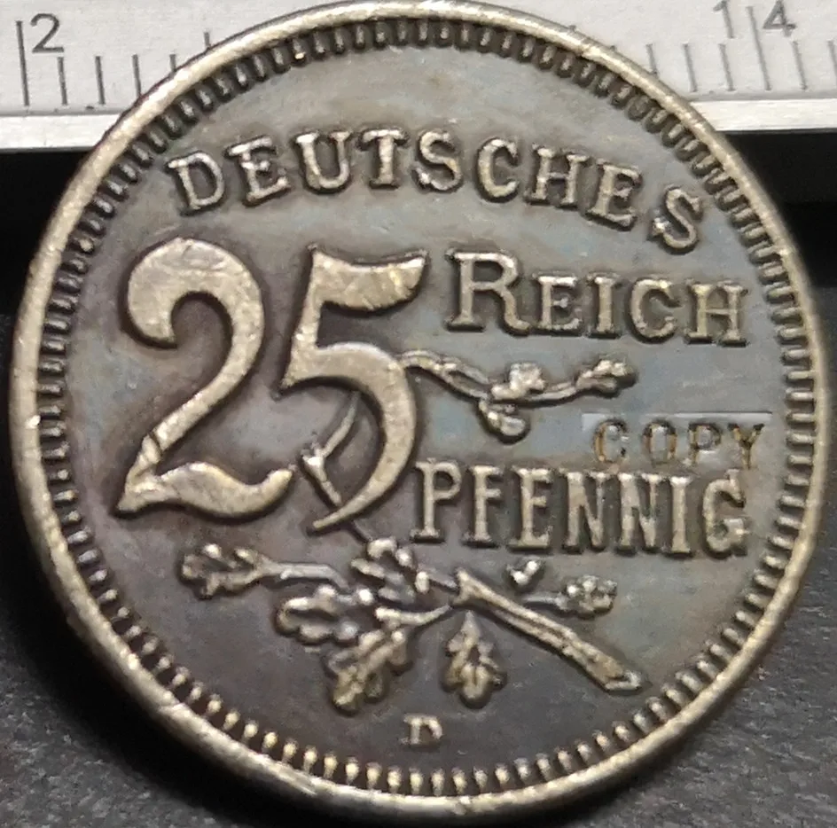 1908 D Германия 25 Pfennig копия монеты Тип 6|Безвалютные монеты| |
