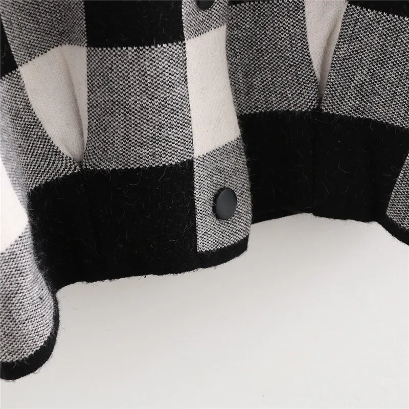 price reduction Spring and Autumn New Wild Slim Thin Contrast Checkered sweater Jacket Women Warm Casual Knit Jacke