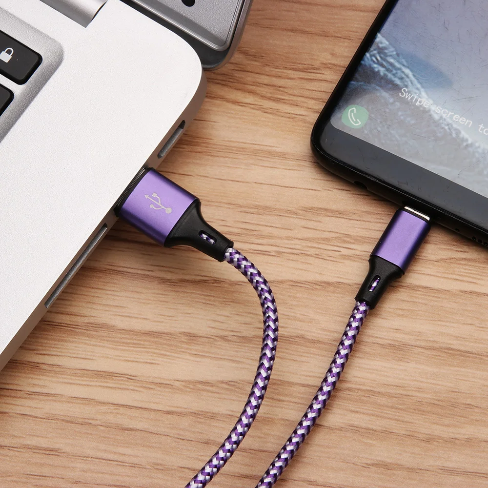Черный/Фиолетовый 5A Тип C зарядный кабель с разъемом usb-c для быстрой зарядки передачи и синхронизации данных шнур нейлон Зарядное устройство кабель для samsung S9 S10 Xiaomi huawei