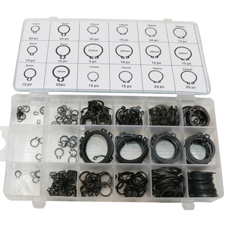 

Hot Sale 300pcs Circlip Set External Retaining Clip Circlips Snap Ring Assortment Washers And Gaskets