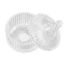 1 шт. прозрачные украшения банка Серебрянное ожерелье блюдо декоративные стразы стеклянная Конфетница контейнер для хранения для домашней комнаты кухни