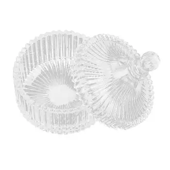 

1PC Transparent Jewelry Jar Crystal Candy Dish Decorative Crystal Glass Candy Jar Storage Container For Home Room Kitchen