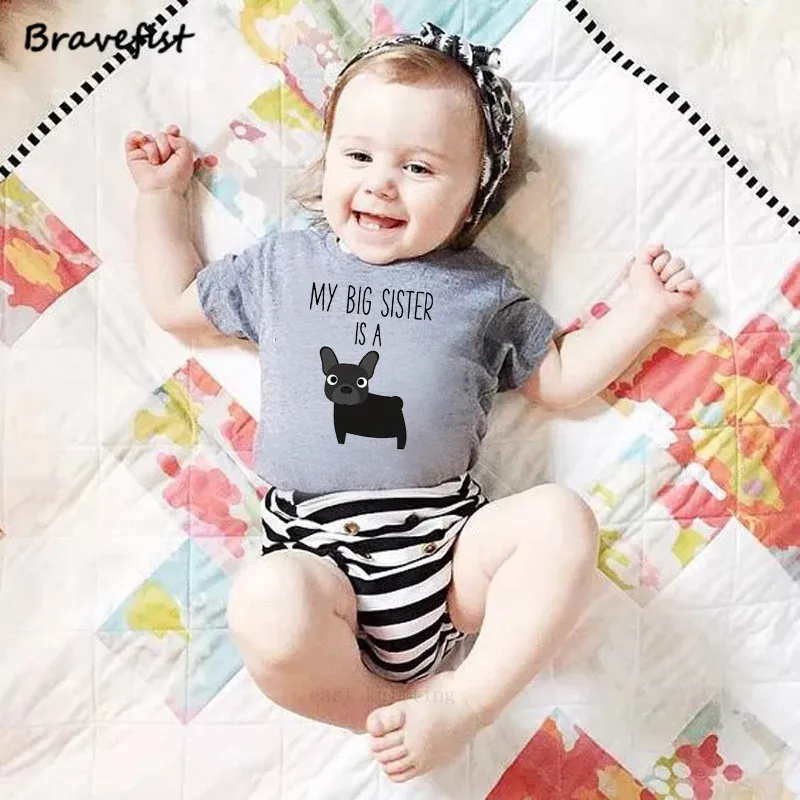 Summer Newborn Baby Girl Boy Dog Bodysuit Jumpsuit Outfits New Arrival Girls Boys Print Summer Cotton Bodysuits Sunsuits Onesie