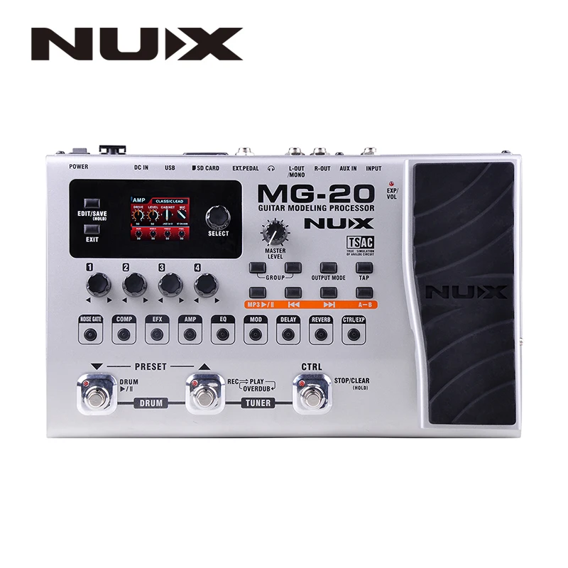 NUX MG-20 гитара Мульти-эффекты усилитель педали черный Digitech мульти эффекты моделирование процессор Guitarra петля/объем