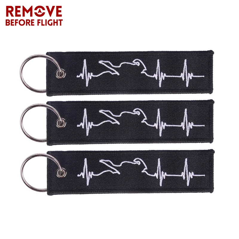 Embroidery Key Fobs Jewelry Fashion Biker Heartbeat Keychain Motorcycles and Cars Fashionable Chain Keychain for Biker Lovers8