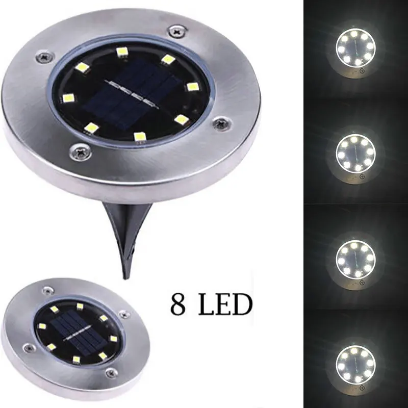 IP65 подземный свет светодио дный 8 LED солнечный Мощность садовый светильник под