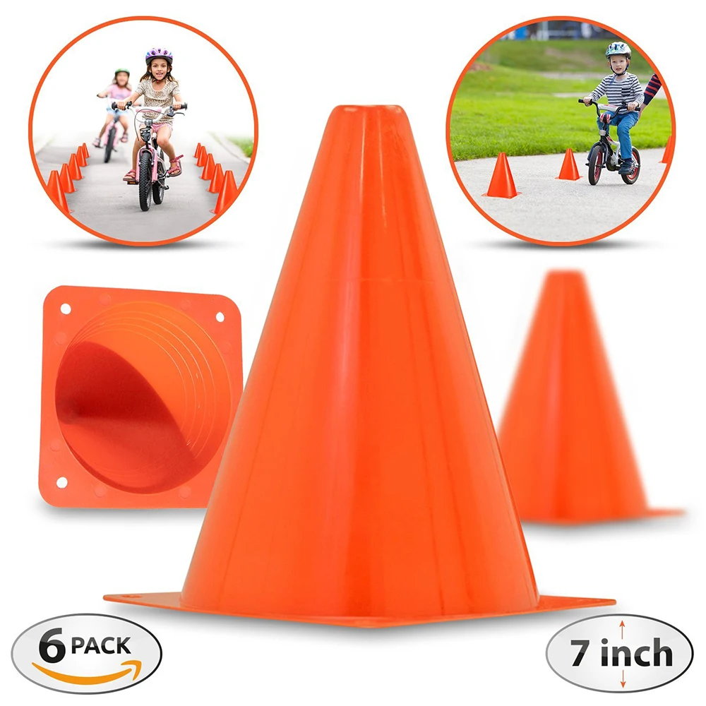 6 Pcs/lot Multi Color Soccer Disc Cones 7 inch Football Training