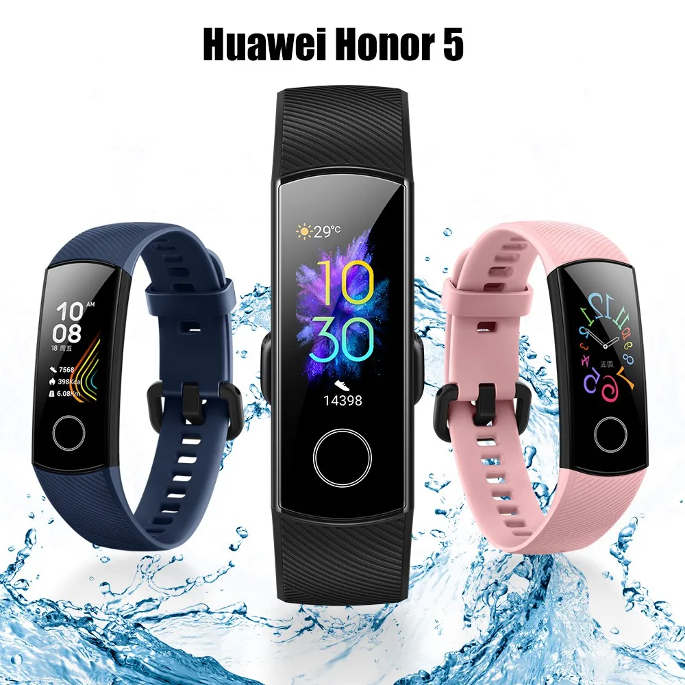 huawei Honor Band 5 NFC умный Браслет Оксиметр крови кислород сенсорный экран для сердечного ритма обнаружения и Honor 4 умные часы