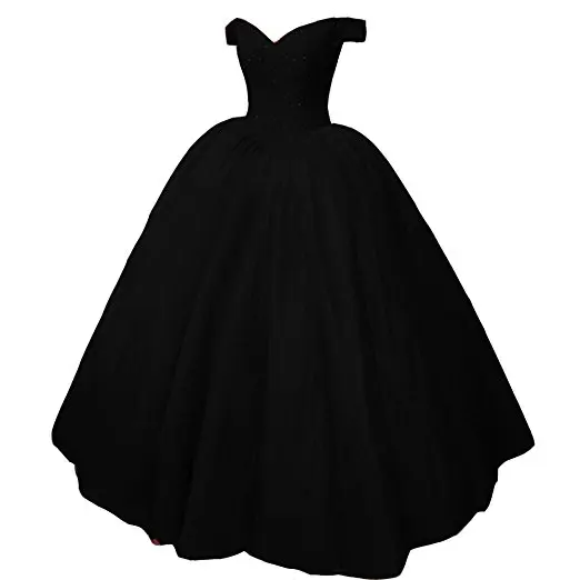 ANGELSBRIDEP Quinceanera Dress For 15 Years Fashion V-Neck Tulle Bead Floor-Length Womens Sweet 16 Dress Debutante Gowns