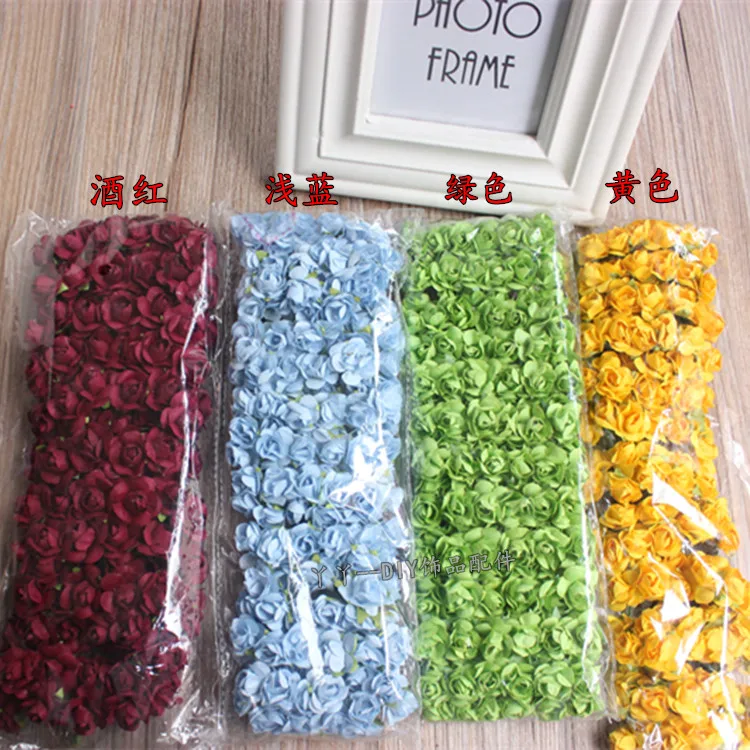 144pcs Mini Cute Paper Rose Handmade Artificial Flower For Wedding Decoration DIY Wreath Gift Scrapbooking Craft Fake Flower 144pcs Mini Cute Paper Rose Handmade Artificial Flower For Wedding Decoration DIY Wreath Gift Scrapbooking Craft Fake Flower