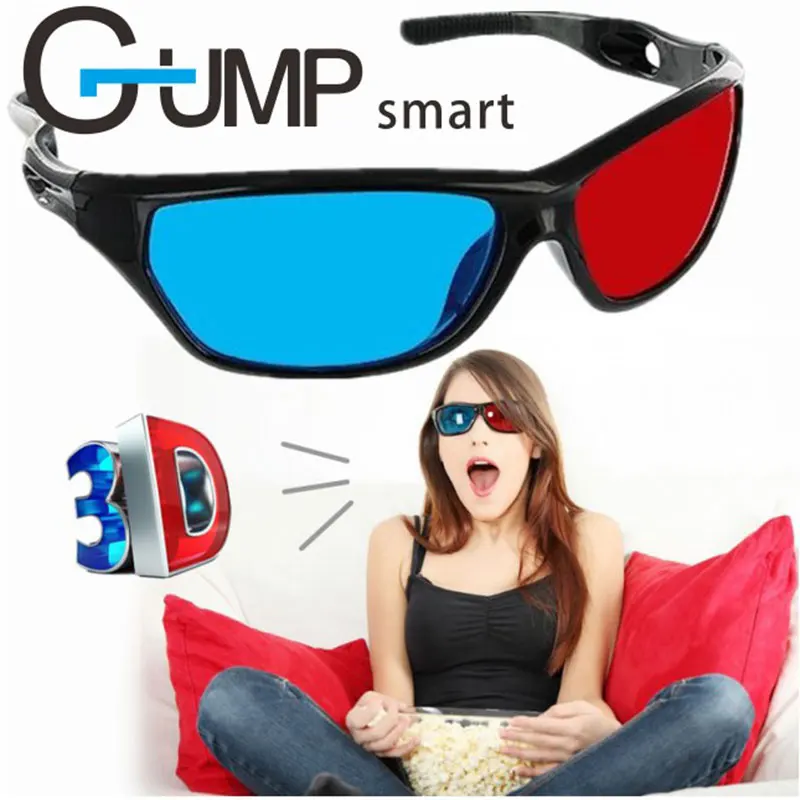 

Virtual reality glasses 3D Glasses Red Blue Lens Virtual Reality For Video Movie Games Anaglyph Plastic Style 3D des lunettes G1