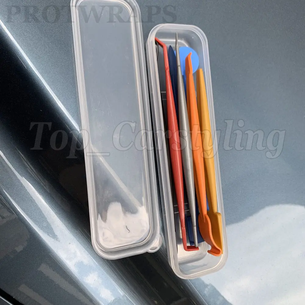 Edge finished Magnetic Squeegee Tools Kit Car Sticker Tints Headlight Film Carbon Magnetic Scraper Tool  (5)