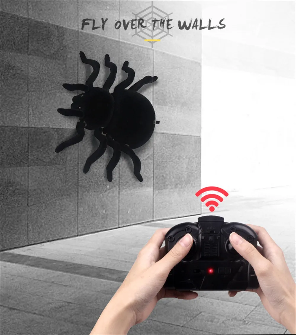 Радиоуправляемый настенный скалолазание паук моделирование шутка страшный трюк испуганный Электронный Паук игрушка Новое поступление дропшиппинг