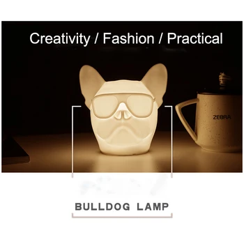 

Bulldog colorful Clap Lamp Animal Cartoon Sleeping Night Light Soft Safe Kids Gifts USB LED Atmosphere Home Decor Lamparas