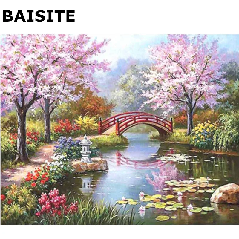 

BAISITE DIY Acrylic Painting By Numbers Hand Painted Canvas Modern Wall Picture For Living Room Home Decor Wall Art E002