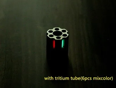 Титановый сплав нож бусины Паракорд подходит для шести тритиевых газовых трубок нож шнур веревка гаджет для использования на открытом воздухе EDC мульти инструменты молния голова - Цвет: mixcolor