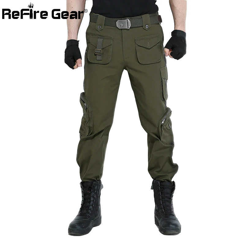 Refire gear армейские военные карго Брюки мужские SWAT мульти карманы хлопок