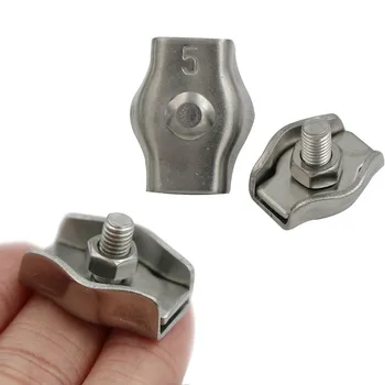 

2Pcs/lot M2 M3 M4 M5 Clip 304 Stainless Steel Wire Rope Simple Grip Cable Clamps Caliper