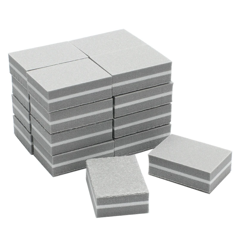 

20Pcs Nail File Mini Sponge Nail Buffer Block Grey Sanding Sandpaper Uv Gel Polish Buffing Block 100/180 Grinding Manicure Tools