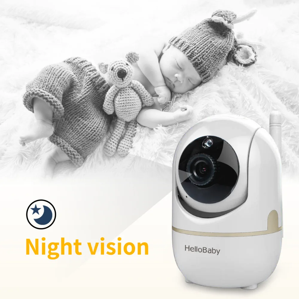 HelloBaby 3,2 дюймов HB65 видеоняня с удаленной камерой Pan-Tilt-Zoom, двухсторонняя система заднего вида, монитор температуры ночной съемки