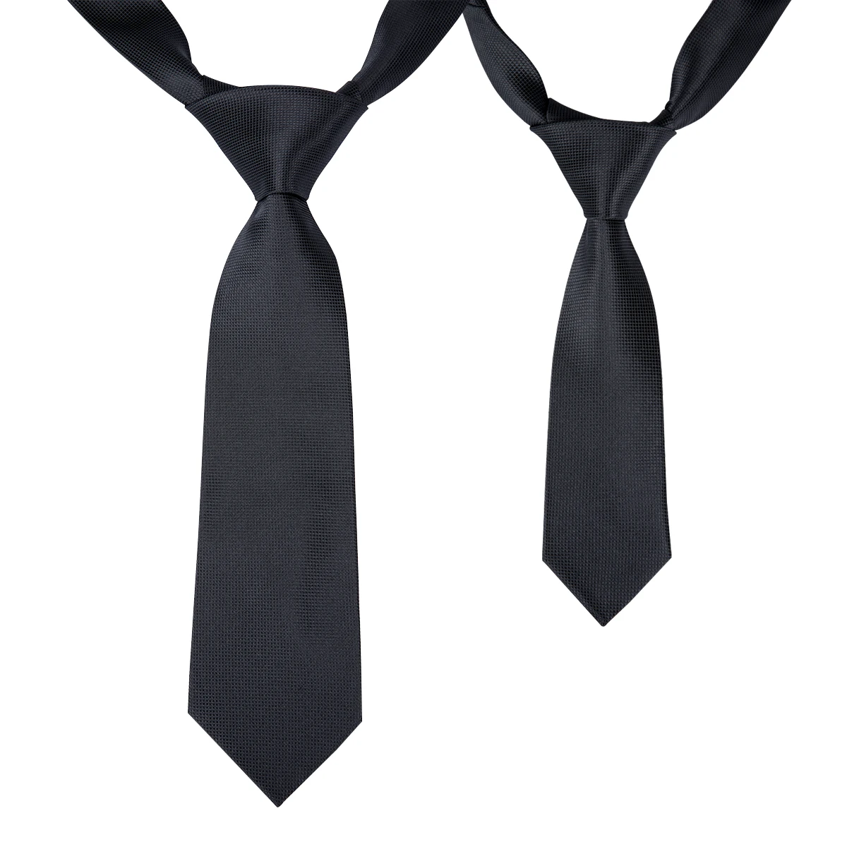 CD-251 Hi-Tie Высокое качество для взрослых мужчин с ребенком галстук для мальчика шелк сплошной черный галстуки для мужчин 8,5 см и 6 см широкий галстук