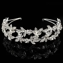 Серебряные резинки для волос для свадьбы головной убор элегантный Кристальный головной убор для женщин головная повязка для волос украшения для волос невесты аксессуары для волос