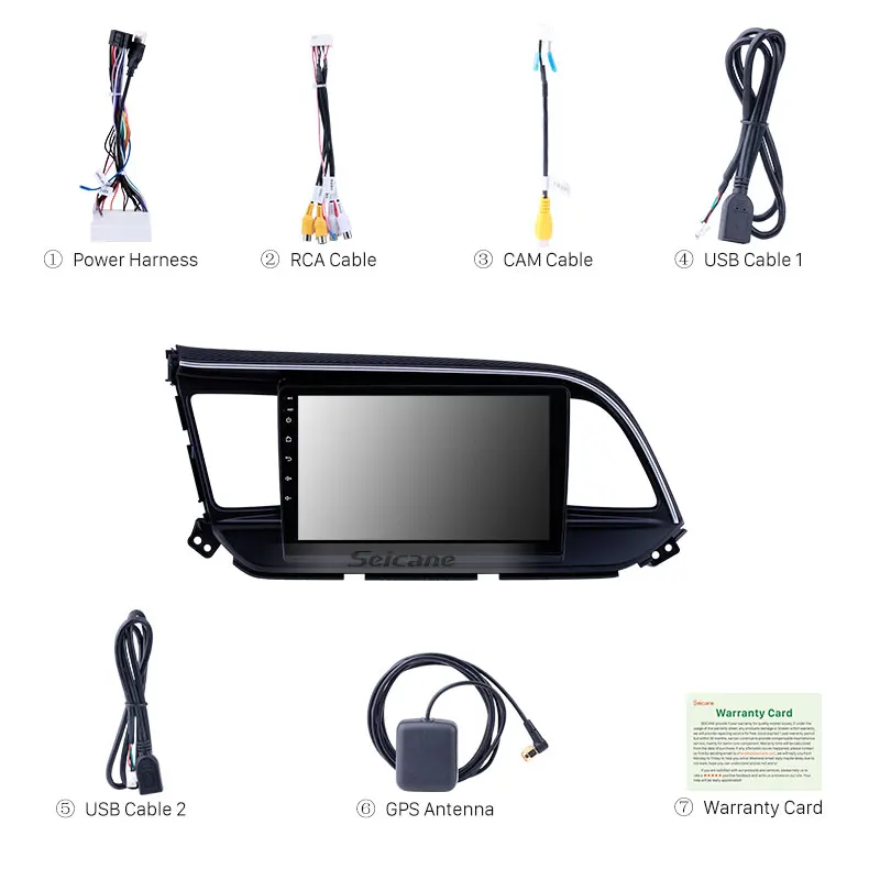 Автомагнитола Seicane 2DIN Android 8 1 GPS для Hyundai Elantra LHD 2019 поддержка 3G Wi Fi TPMS DVR OBDII задняя