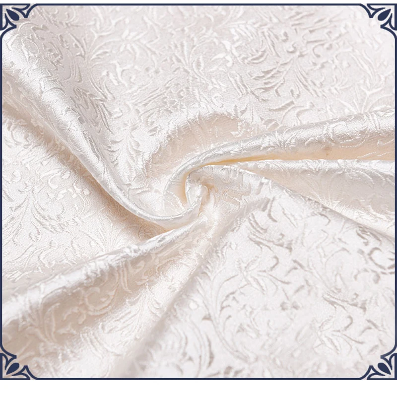 75x100 см металлик из жаккардовой парчи, Белая пшеница цветочный узор 3D жаккардовая Окрашенная Пряжа Ткань для женщин юбка пальто платье