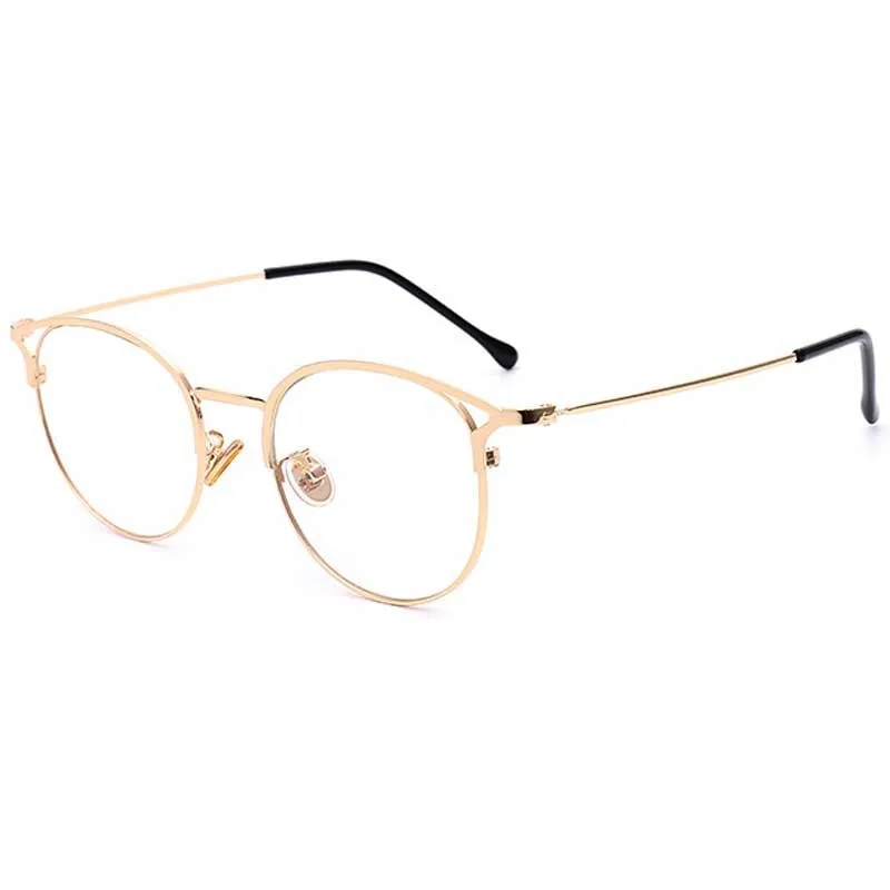 

Thin Metal Cat Eye Anti Blue Ray Glasses Optical Frames Eyeglasses Fashion Ladies Office Round Gaming Eyewear Computer Glasses