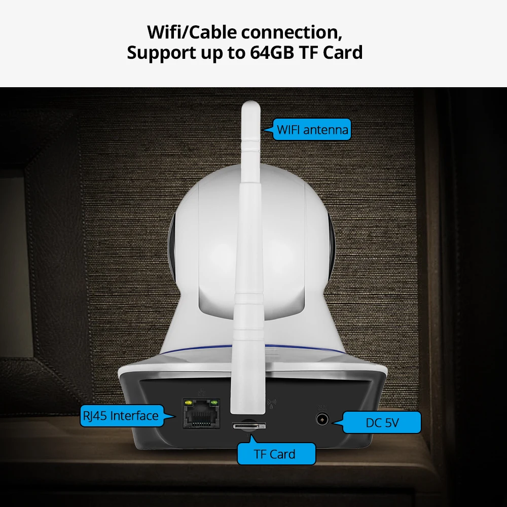 Беспроводная IP камера видеонаблюдения Fuers 1080P 2 МП Full HD Wi Fi|Камеры видеонаблюдения|