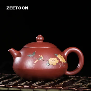 

250ml Authentic Yixing Teapot Health Care Purple Clay Chinese Kung Fu Tea Set Master Creative Handmade Tea Pot Peony Yu Li Pot