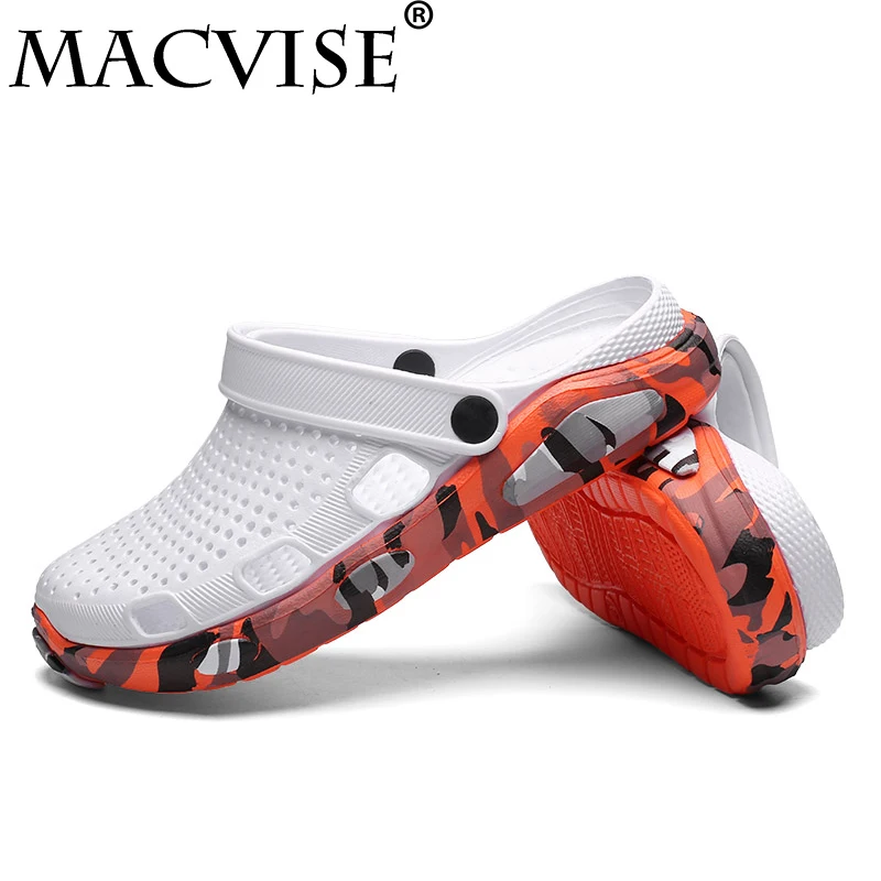 

Macvise Men Croc Shoes Casual Slip-on Clogs Summer Hollow-out Water Sandals Breathable&light Slippers Flip-flops Big Size