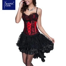 Burvogue Women Lace Corselet Waist Corsets Top Sexy Slimming Corsetlet Lace Steampunk Corset Dress Gothic Corset Dress