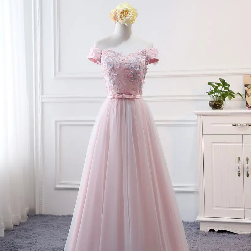 Новое Розовое сексуальное длинное платье с глубоким v-образным вырезом для девушек и женщин, платье принцессы для подружки невесты, вечерние платья для банкета - Цвет: D Mid long  110cm