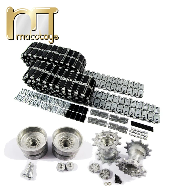 Best Price Mato 1:16 metal tracks & metal sprockets, metal idler wheels with bearings kit for Heng Long 1/16 3889-1 Leopard 2 A6 RC tank